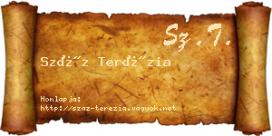 Száz Terézia névjegykártya