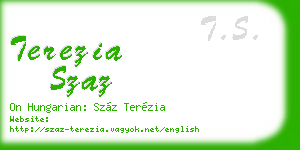 terezia szaz business card