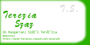 terezia szaz business card